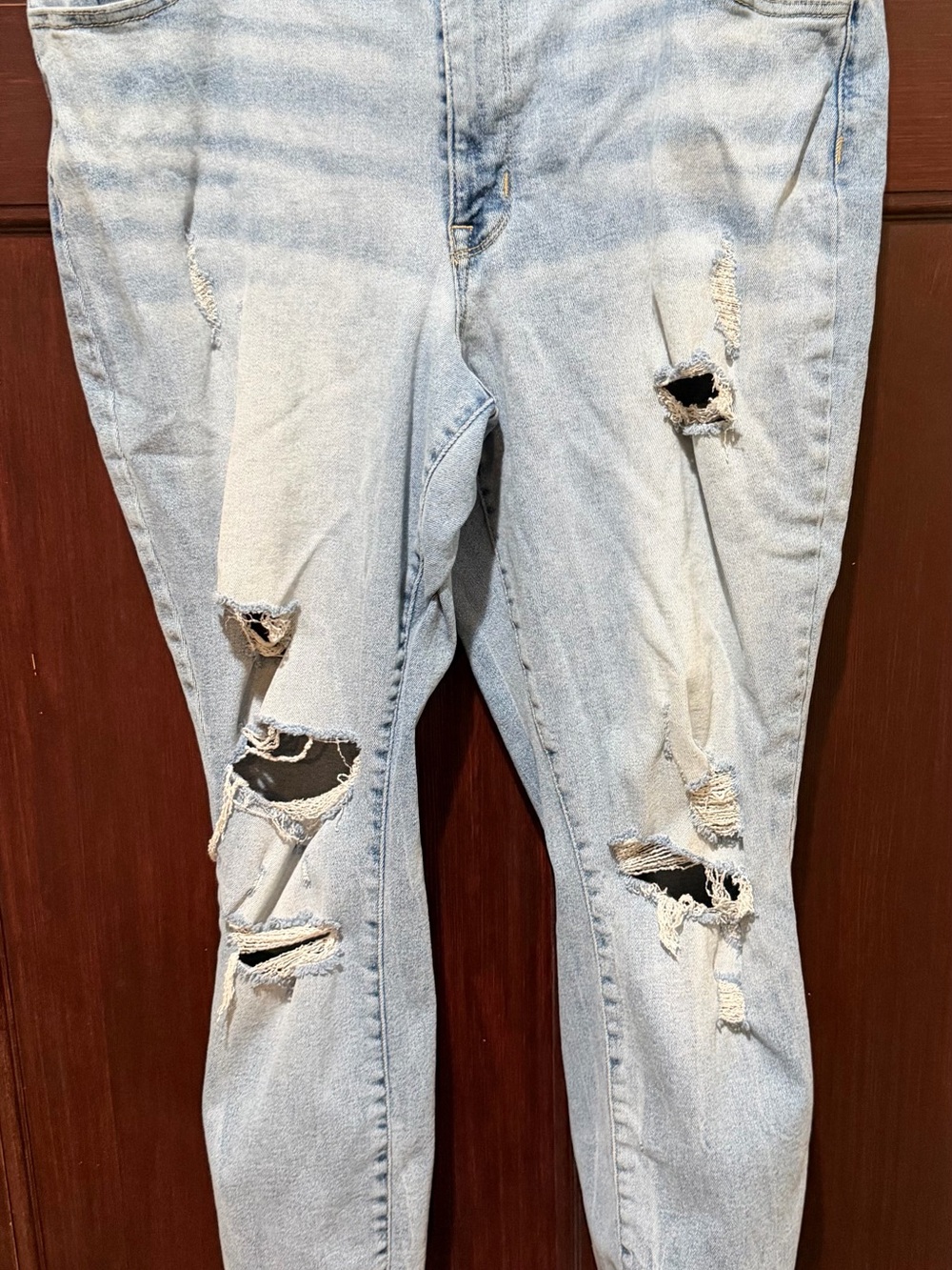 Maurices Light Blue Distressed Boyfriend Jeans
